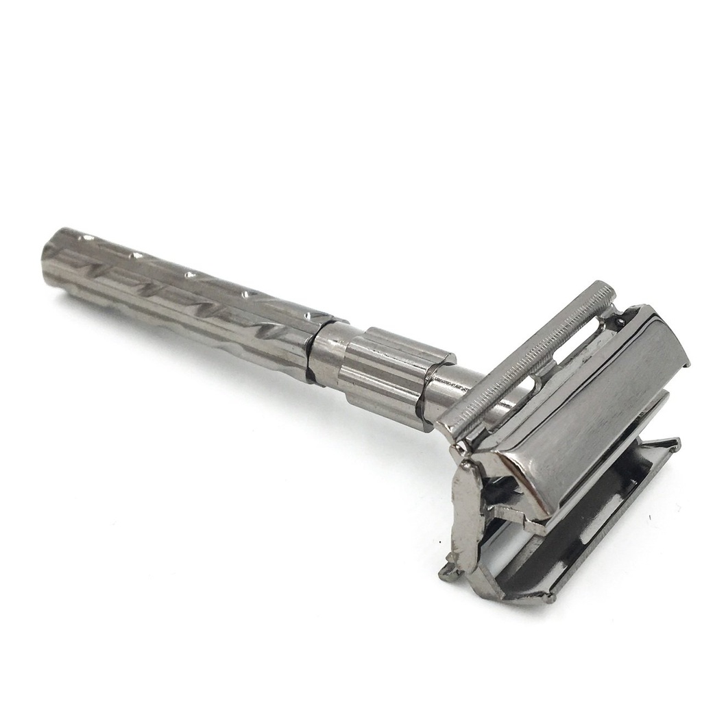 [PA004] Parker 22R - Gunmetal Handle Butterfly Open Safety Razor