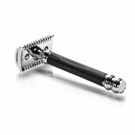 [PA013] Parker 26C - Black & Chrome Handle Open Comb 3 Piece Safety Razor
