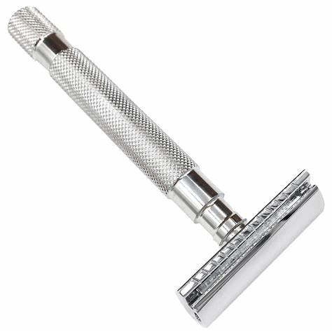 [PA023] Parker 64S - Stainless Steel Handle Closed Comb Head 3 Piece Safety Razor