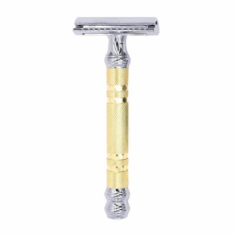 [PA026] Parker 69CR - Brass & Chrome Handle Convertible Dual Base Plate 3 Piece Safety Razor