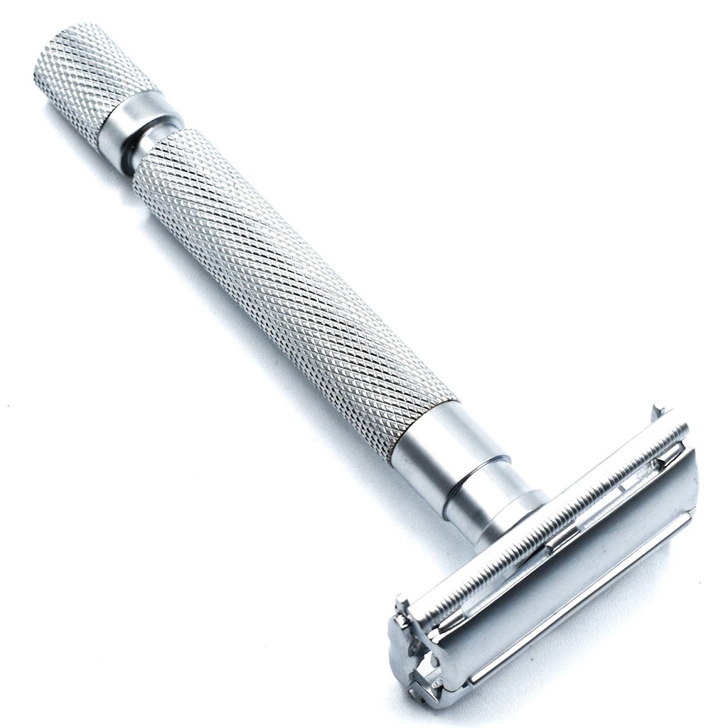 [PA005] Parker 74R-SC Satin Chrome Textured Heavy Weight Butterfly Open Safety Razor