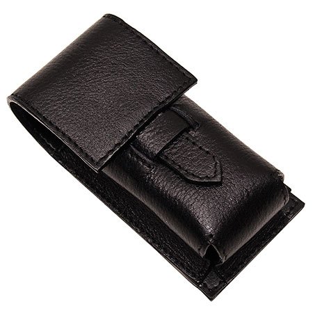 [PA057] Parker Leather Pouch for Shaving Brushes- Black