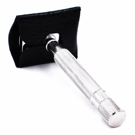 [PA059] Parker Leather Safety Razor Cover Black