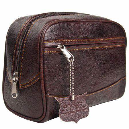 [PA062] Parker Leather Travel/Dopp Kit - Large (8"x5"x4")