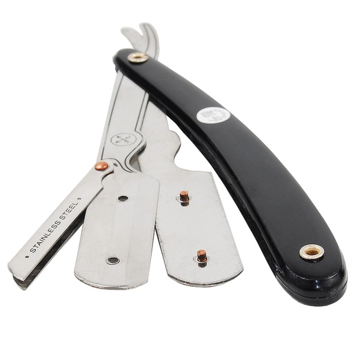 [PA044] Parker SRB/33R - Black ABS Handle Clip Type Barber/Straight  Razor